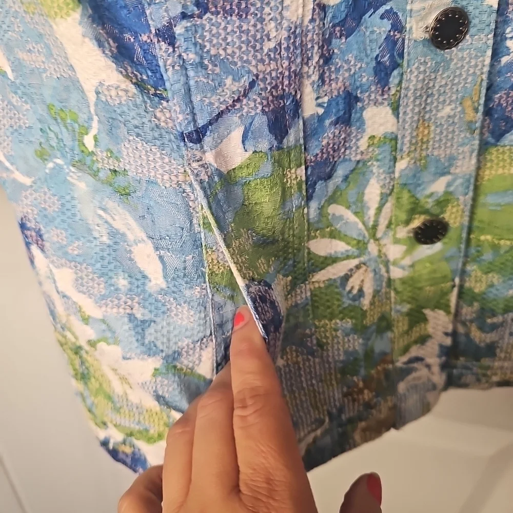 Christopher & Banks Floral Blue and Green Women's Jacket Size M‎